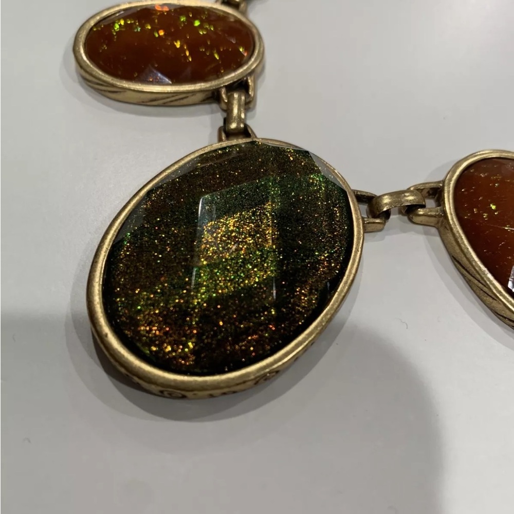 Multicolored Stone Fall Statement Necklace - image 4